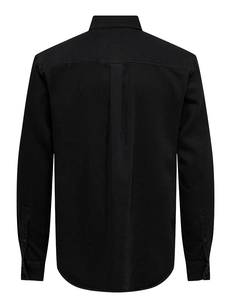 Only and Sons miesten farkkupaita ONSOrson Regular YFM DNM Shirt, musta