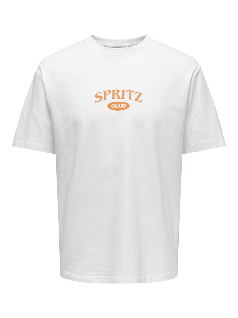 Only and Sons miesten t-paita Spritz Italy Rlx SS Tee, Valkoinen