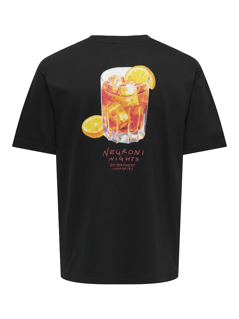 Only & Sons miesten t-paita Spritz Italy Rlx Ss Tee, musta