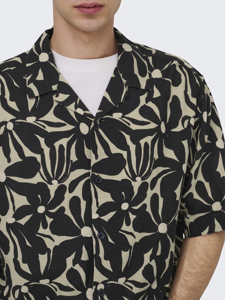 Only and Sons miesten kauluspaidat ONSHarvi RLX Resort SS, Jet Black