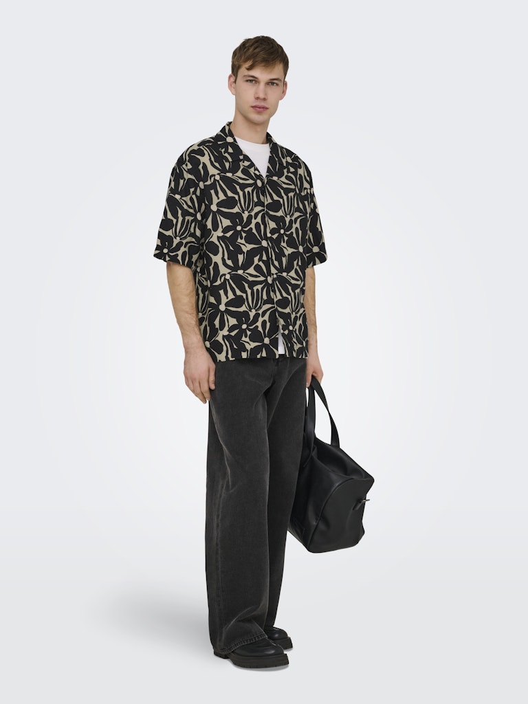 Only and Sons miesten kauluspaidat ONSHarvi RLX Resort SS, Jet Black