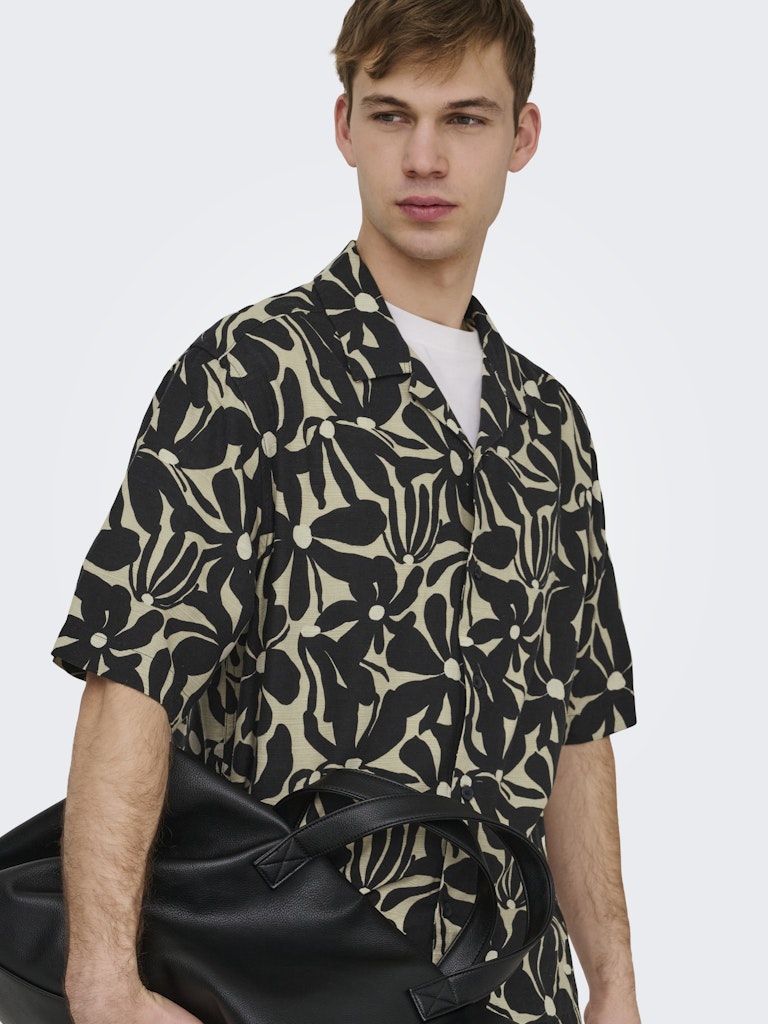 Only and Sons miesten kauluspaidat ONSHarvi RLX Resort SS, Jet Black