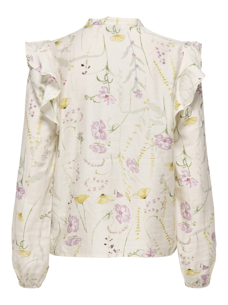 Only naisten pusero ONLJeona L/S Tie Aop Top Wvn, Valkopohjainen kuosi