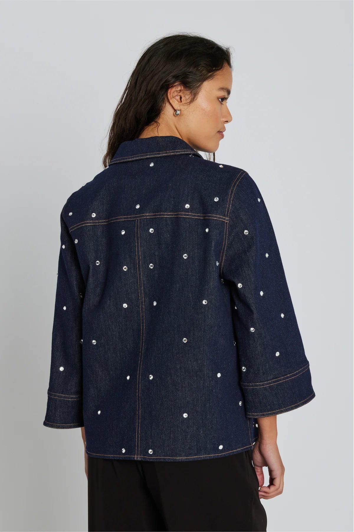 Philosophy Blues Original naisten farkkupaita Shine Denim Shirt, tummansininen