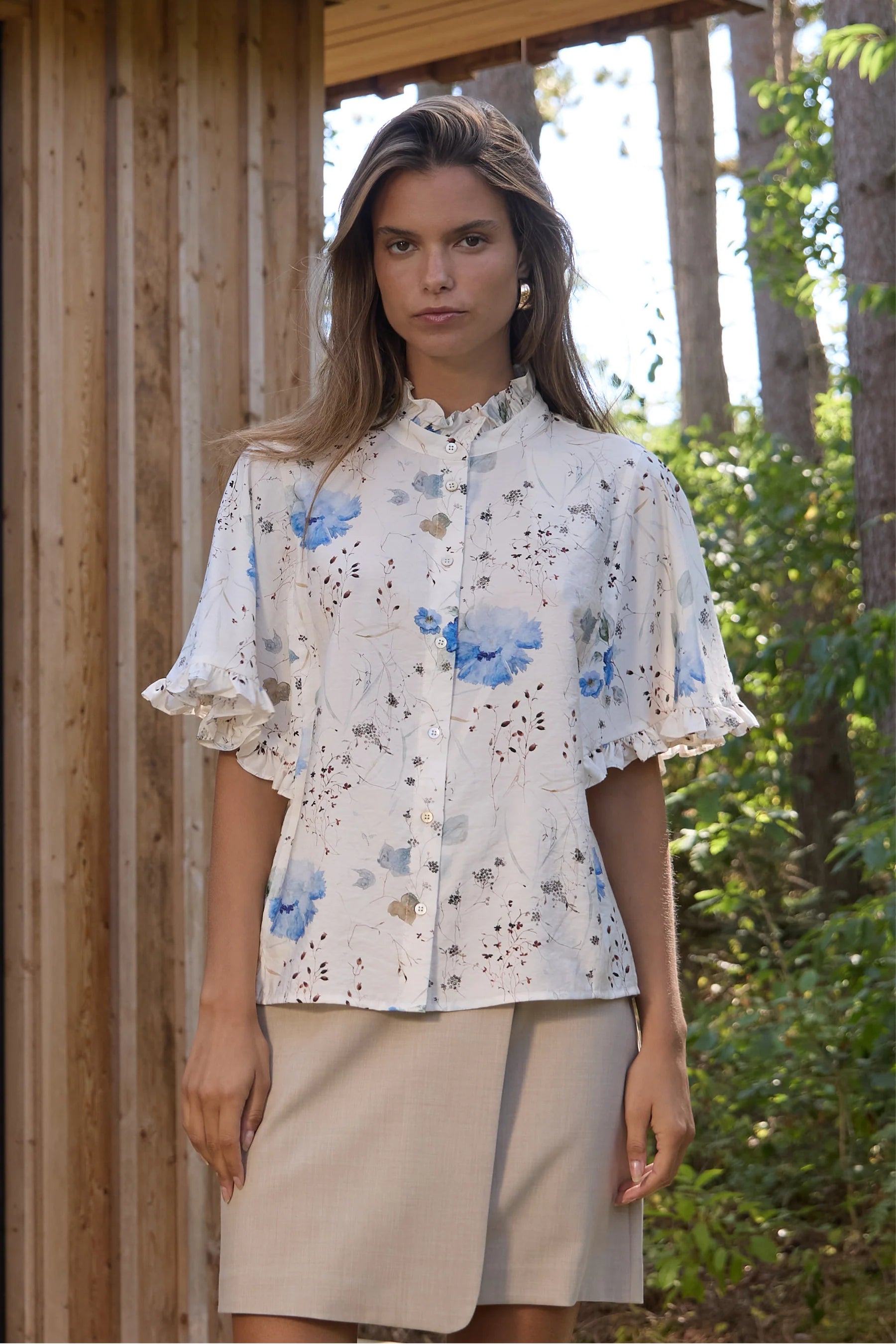 Philosophy Blues Original naisten pusero Diversity Shirt, valkopohjainen kuosi