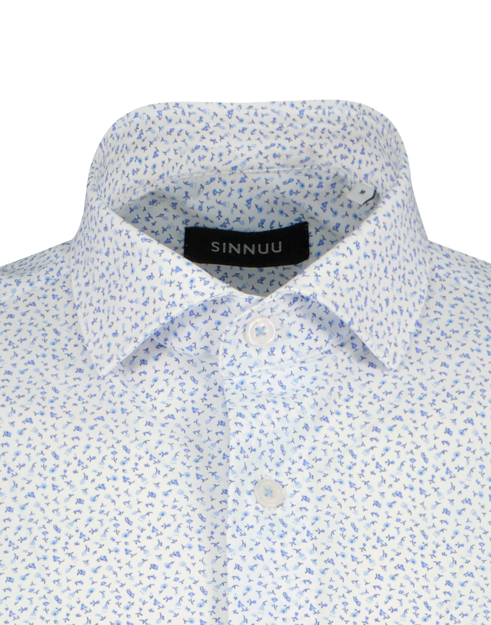 Sinnuu miesten kauluspaita K Technical Performance SS Shirt Microp, sininen kuosi