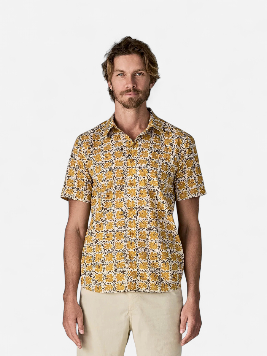 Patagonia miesten kauluspaita Go To Shirt, keltainen kuosi - Kekäle.fi