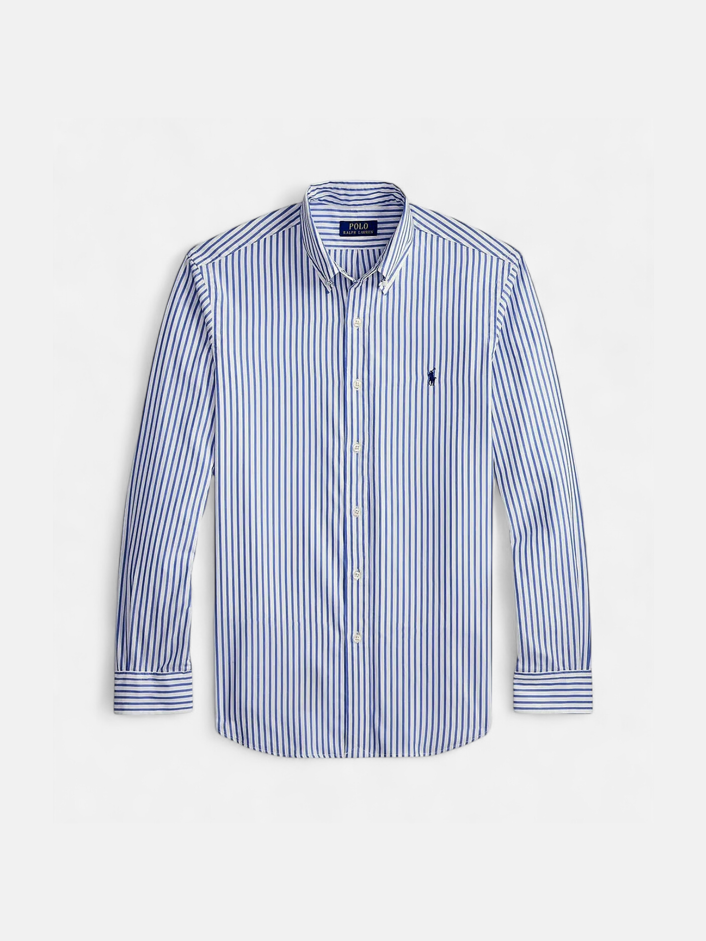 Polo Ralph Lauren miesten kauluspaita Long Sleeve Shirt Cotton Stripe, raidallinen sininen - Kekäle.fi