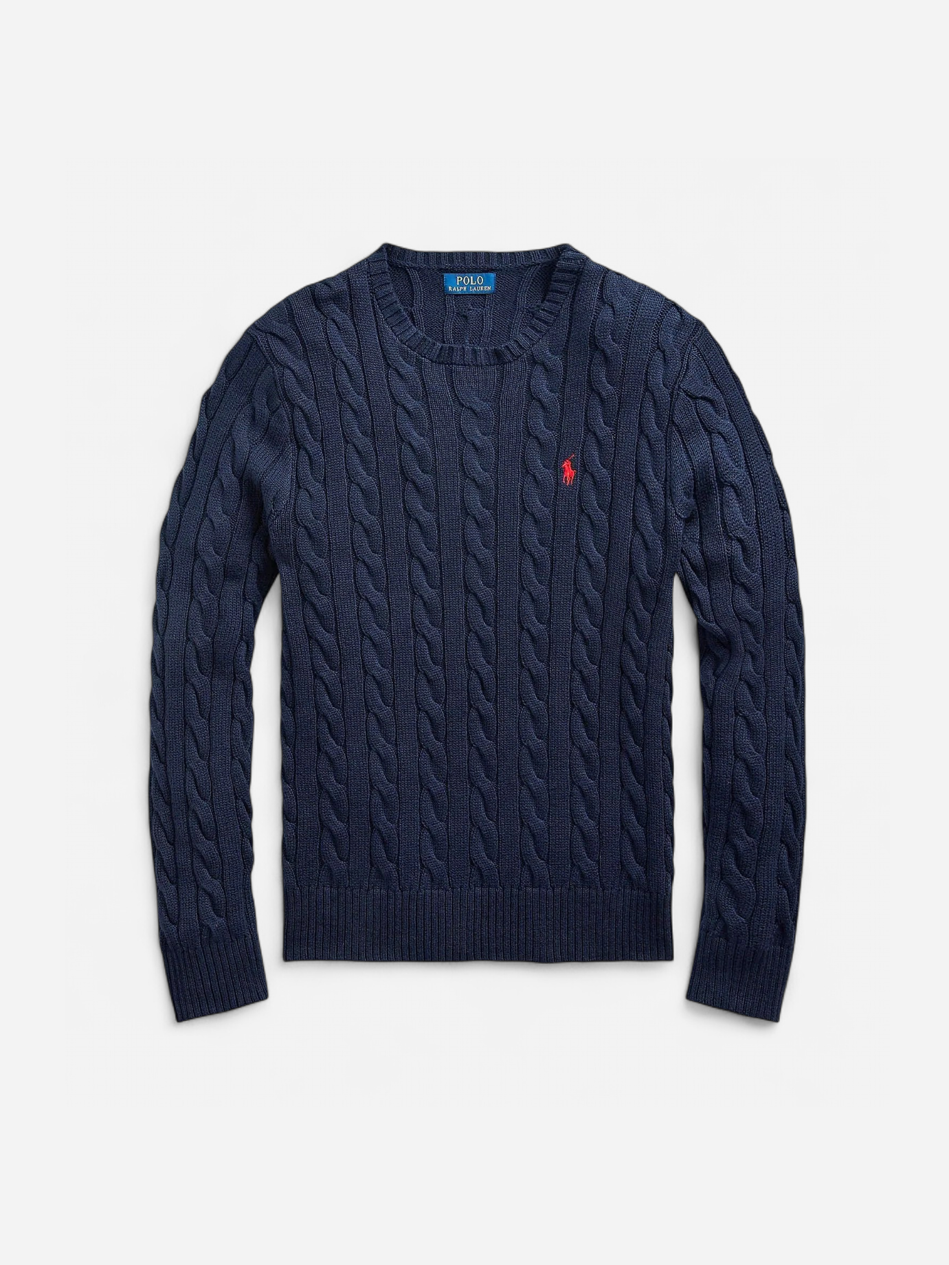 Polo Ralph Lauren miesten neulepaita Cotton Cable LS Drive Pullover, tummansininen - Kekäle.fi