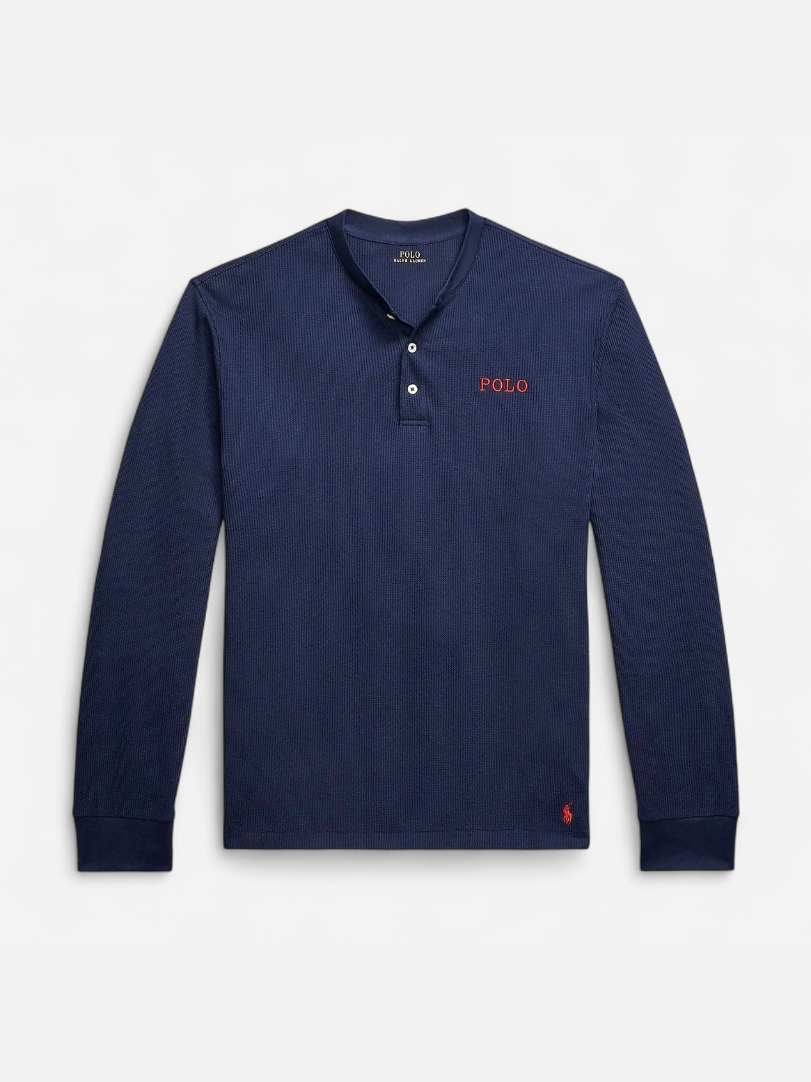 Polo Ralph Lauren miesten pitkähihainen paita Henley Waffle Top, tummansininen - Kekäle.fi
