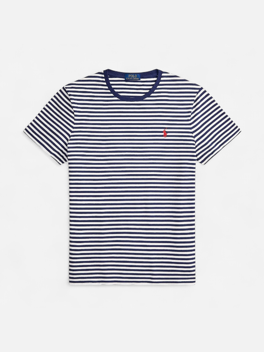 Polo Ralph Lauren miesten t-paita Custom Fit Striped T-Shirt, raidallinen sininen - Kekäle.fi
