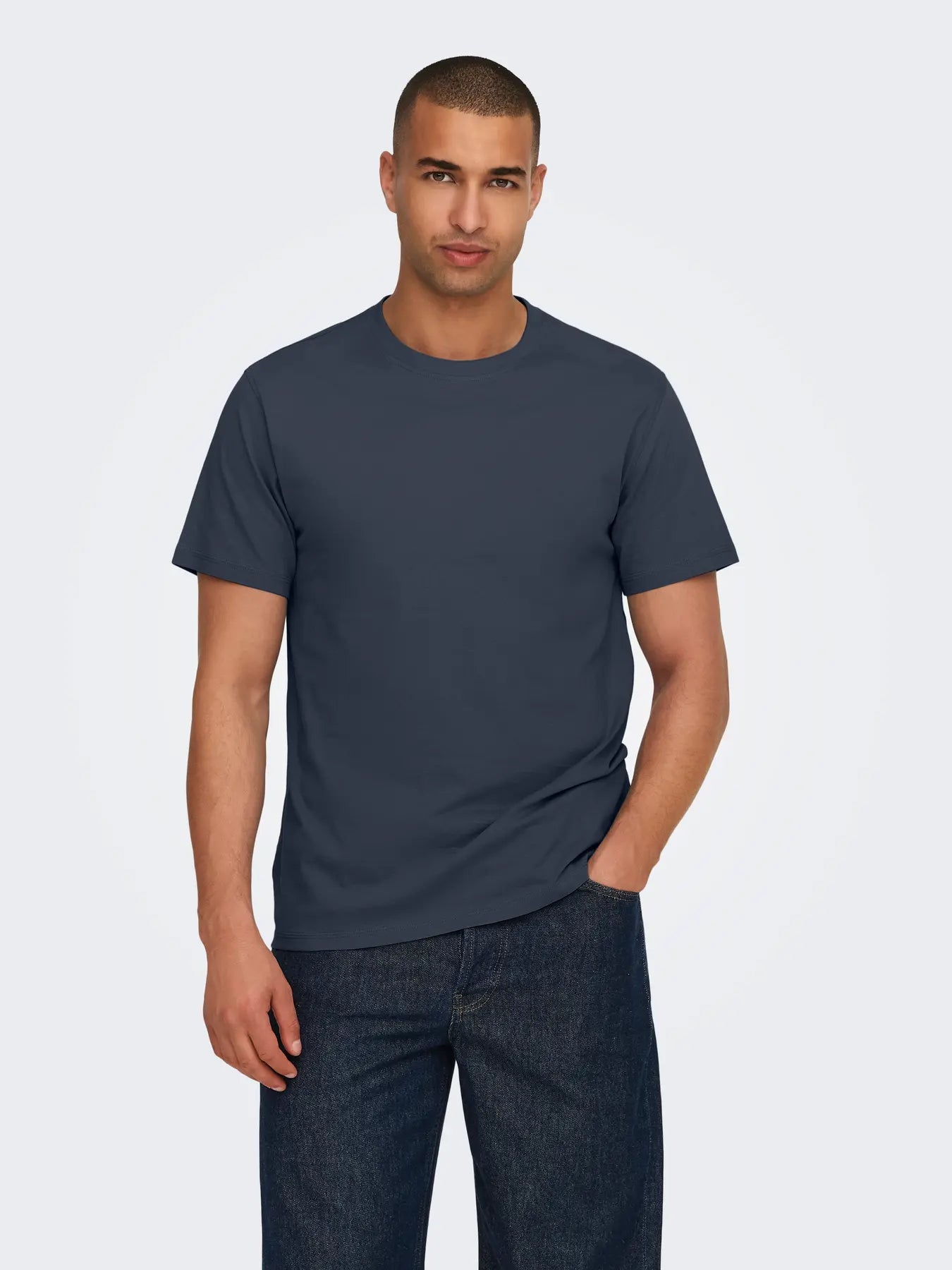 Only and Sons miesten T-paita Onsmax Life Ss Stitch Tee Noos, Blue Nights
