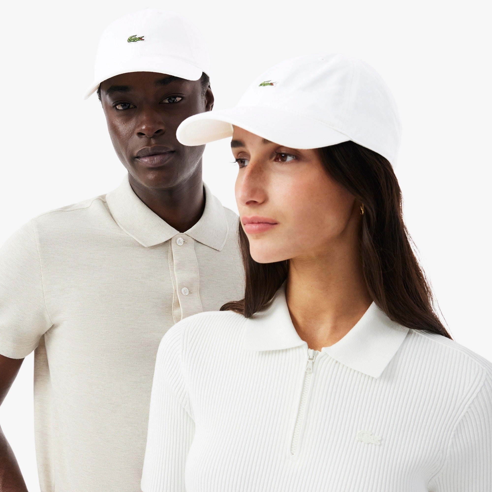 Lacoste miesten lippis Cotton Twill Cap With Croc, valkoinen