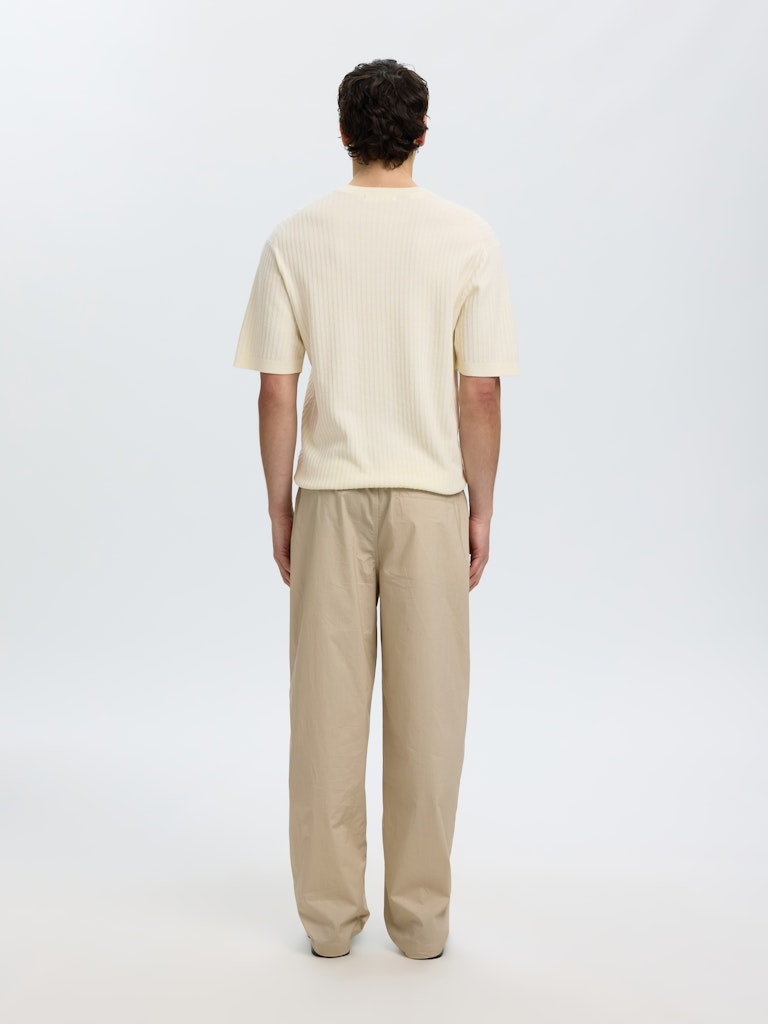 Selected miesten t-paita Structured Short Sleeved Shirt, Egret