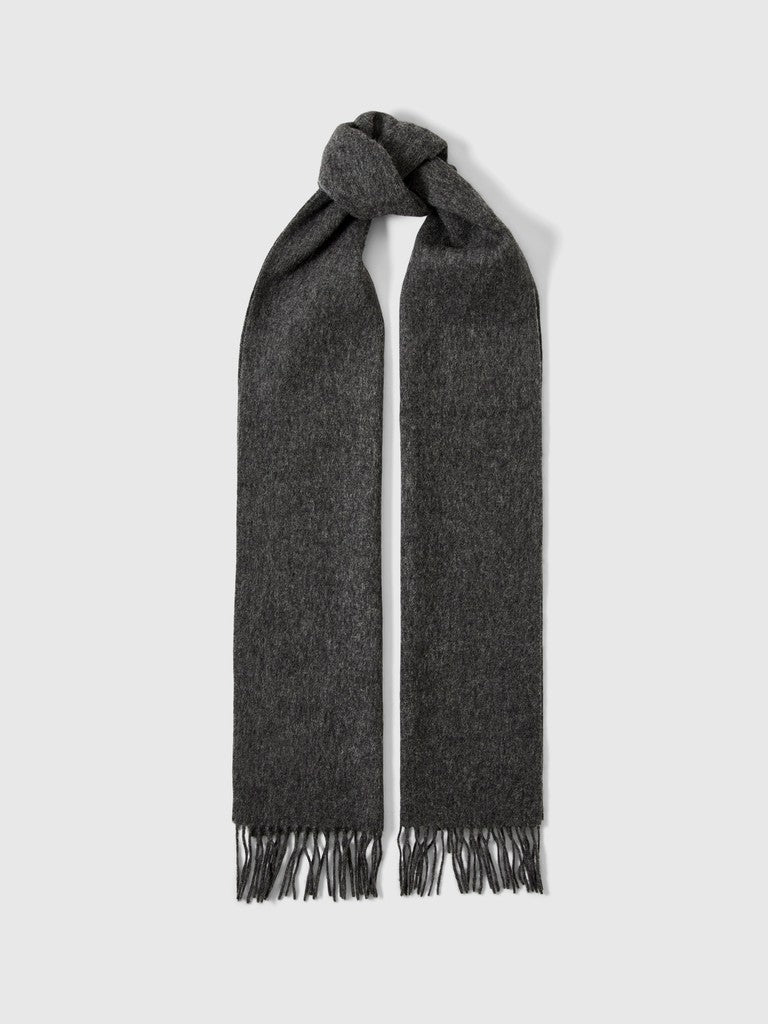 Selected miesten huivi Tope Wool Scarf, Medium Grey Melange
