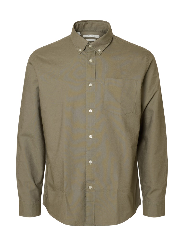 Selected kauluspaita K SLMREGCOLE RICK-OX SHIRT LS, vetiver