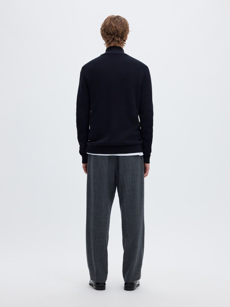 Selected miesten neuletakki Dane Ls Knit Reg Structure Full Zip, Sky Captain