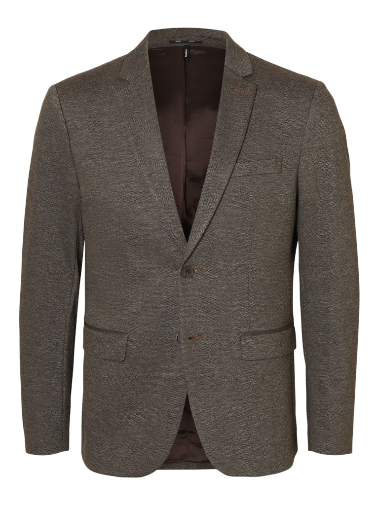 Selected miesten Bleiseri Slim Aitor Jersey Blazer, ruskea