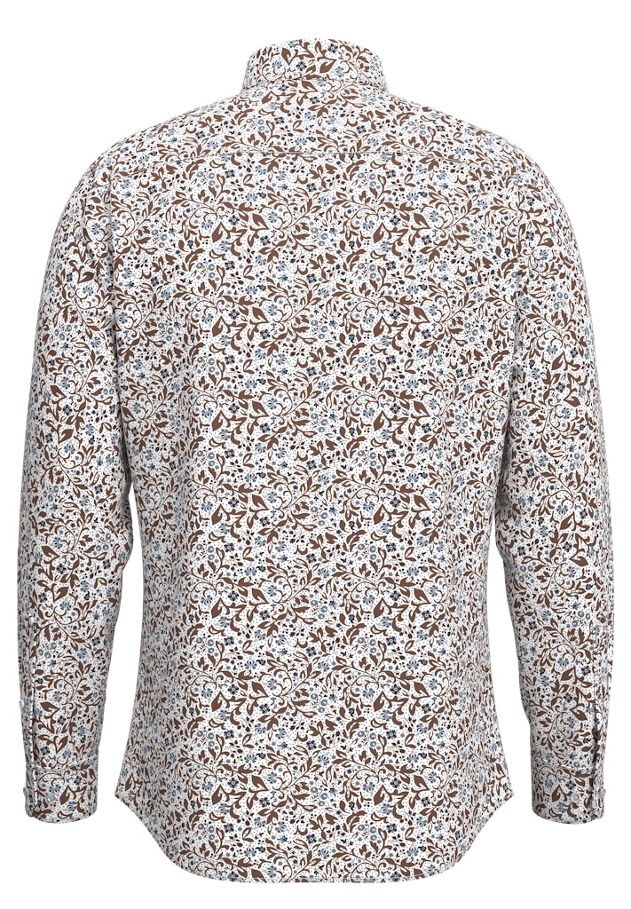 Selected Miesten Kauluspaita, SLIM PERFORMANCE AOP SHIRT Bright White Blue Floral