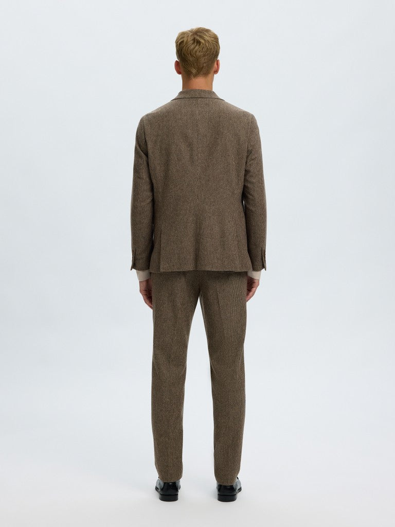 Selected miesten bleiseri Slim Reed Wool, Medium Brown Melange Check