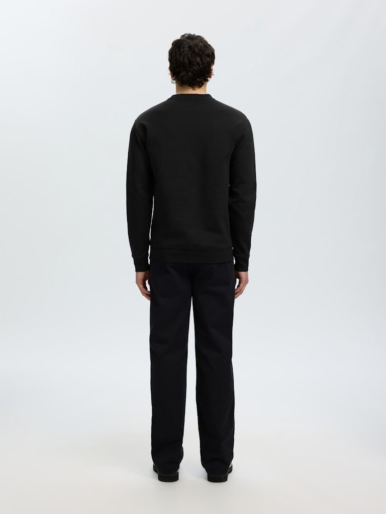 Selected miesten collegepaidat Tom Soft Crew Neck Sweat, musta