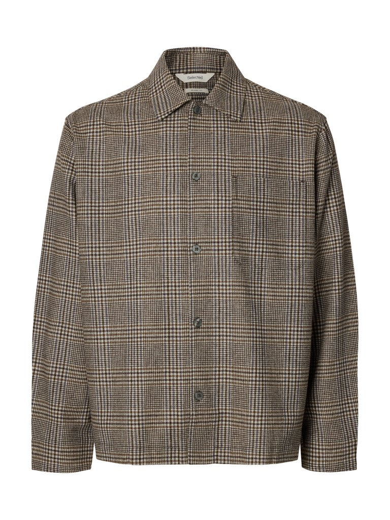 Selected miesten paitatakki Checkered Overshirt, Delicioso Mix