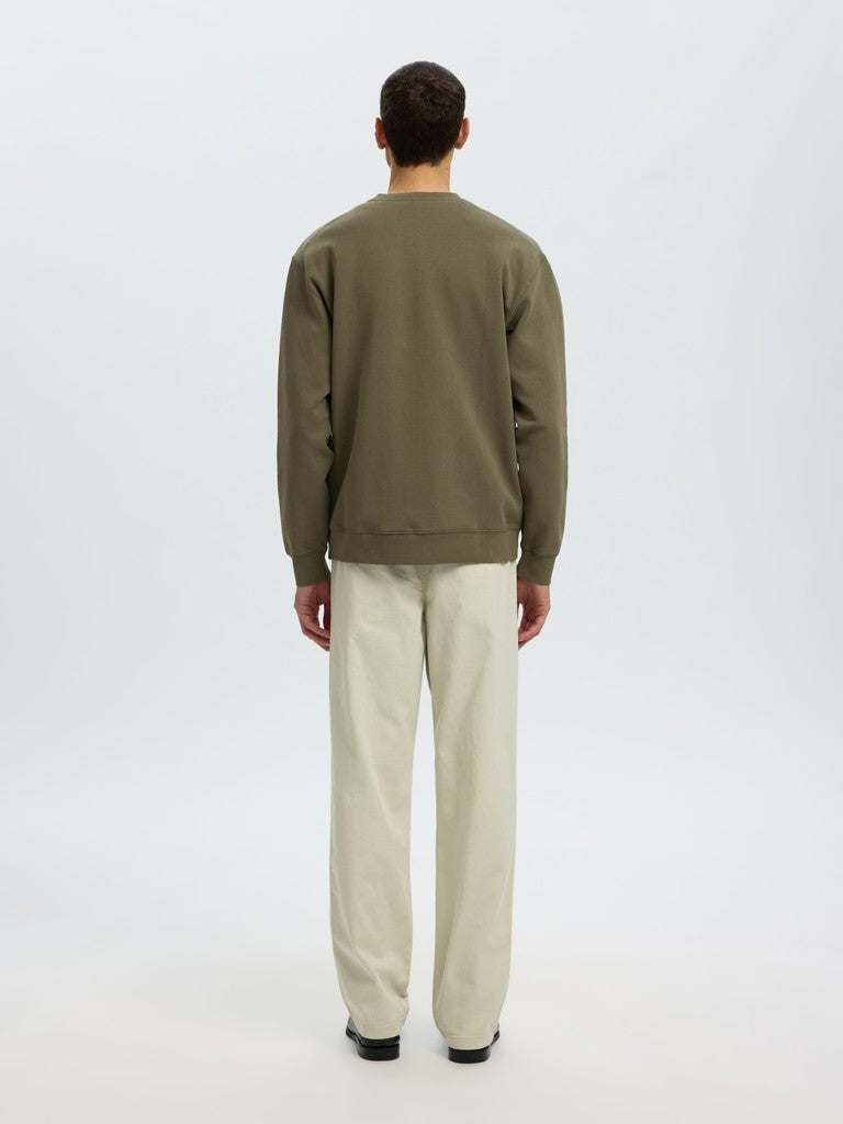 Selected miesten collegepaidat Tom Soft Crew Neck Sweat, kalamata