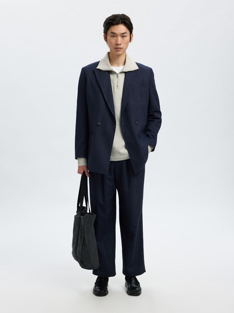 Selected miesten collegepaita K ARON LS Half Zip Sweat, vaaleanharmaa