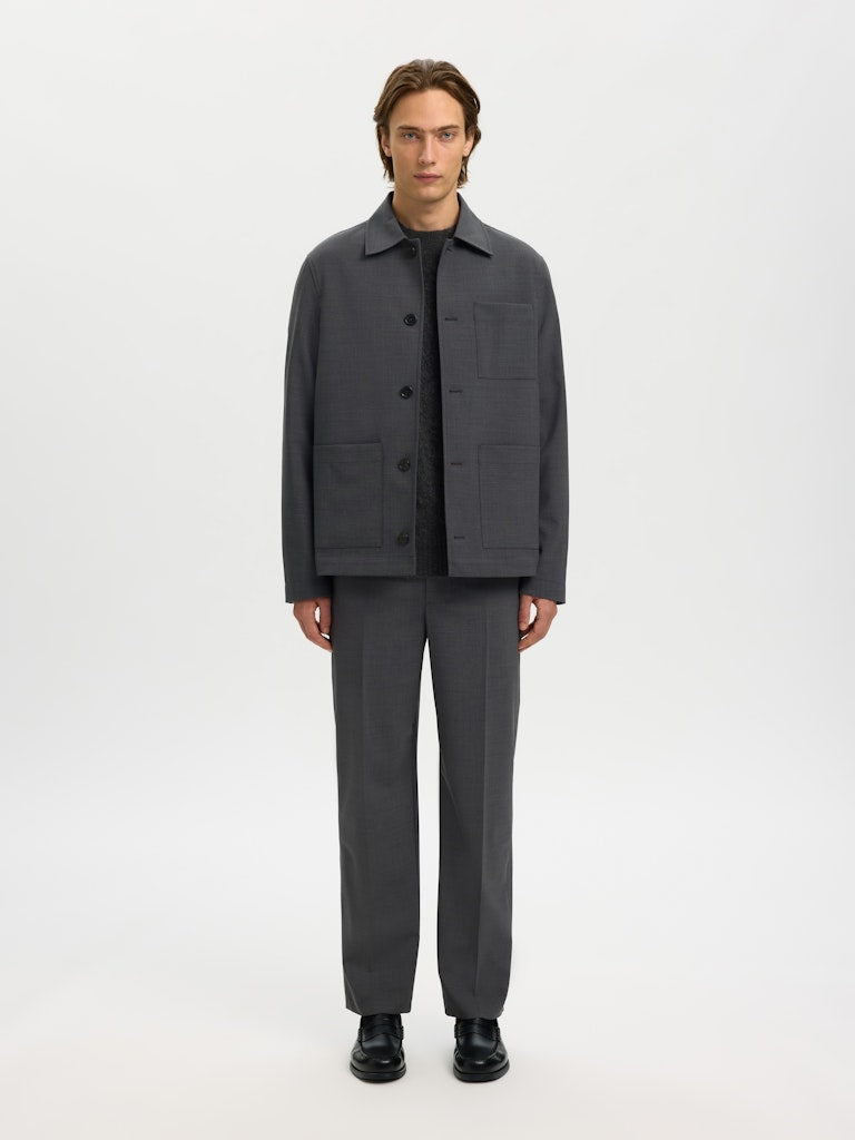 Selected miesten paitatakki SLHRELAX-MAGS HYBRID OVERSHIRT BLAZER EX, Asphalt