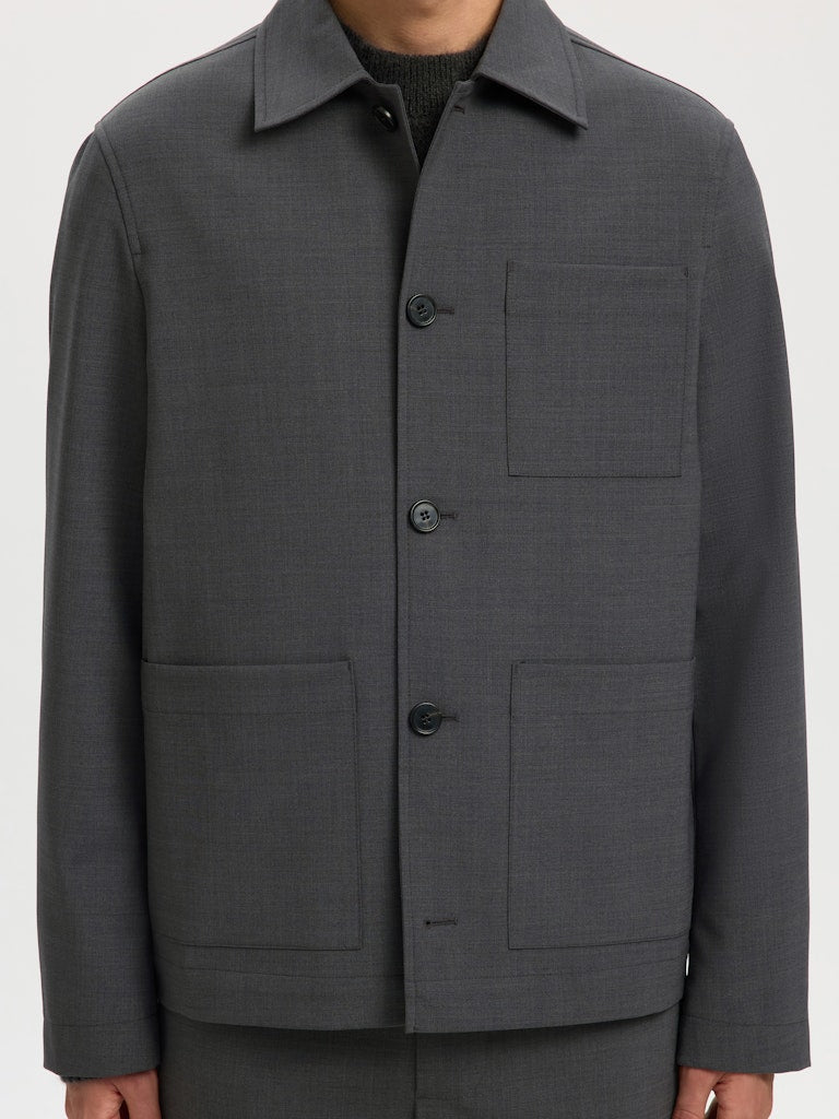 Selected miesten paitatakki SLHRELAX-MAGS HYBRID OVERSHIRT BLAZER EX, Asphalt