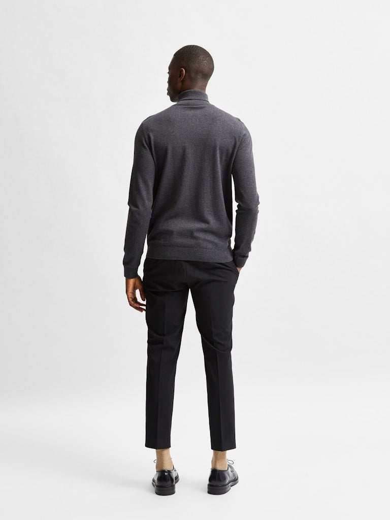 Selected miesten pooloneule Berg Roll Neck Noos, Antracit Melange