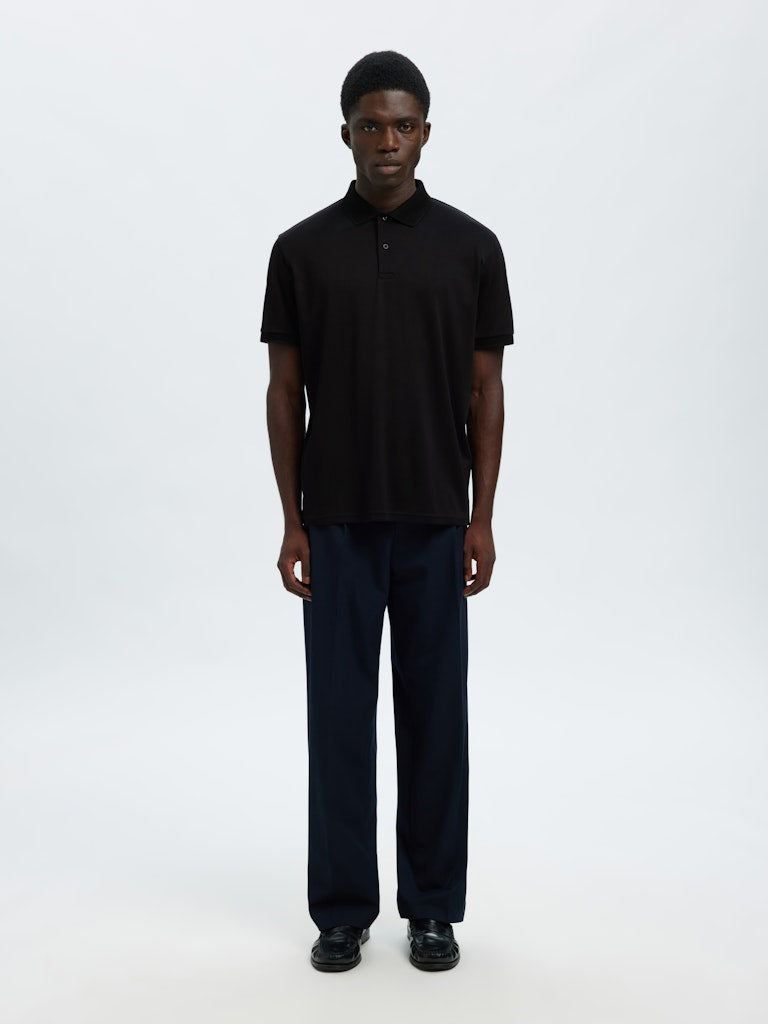 Selected miesten pikeepaita SLHFAVE Button SS Polo, musta