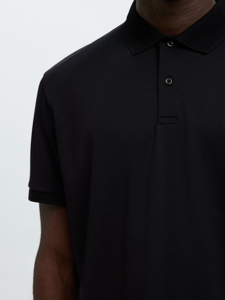 Selected miesten pikeepaita SLHFAVE Button SS Polo, musta