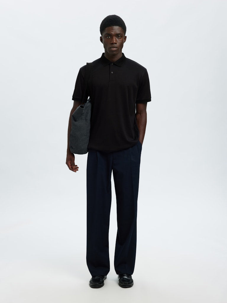 Selected miesten pikeepaita SLHFAVE Button SS Polo, musta