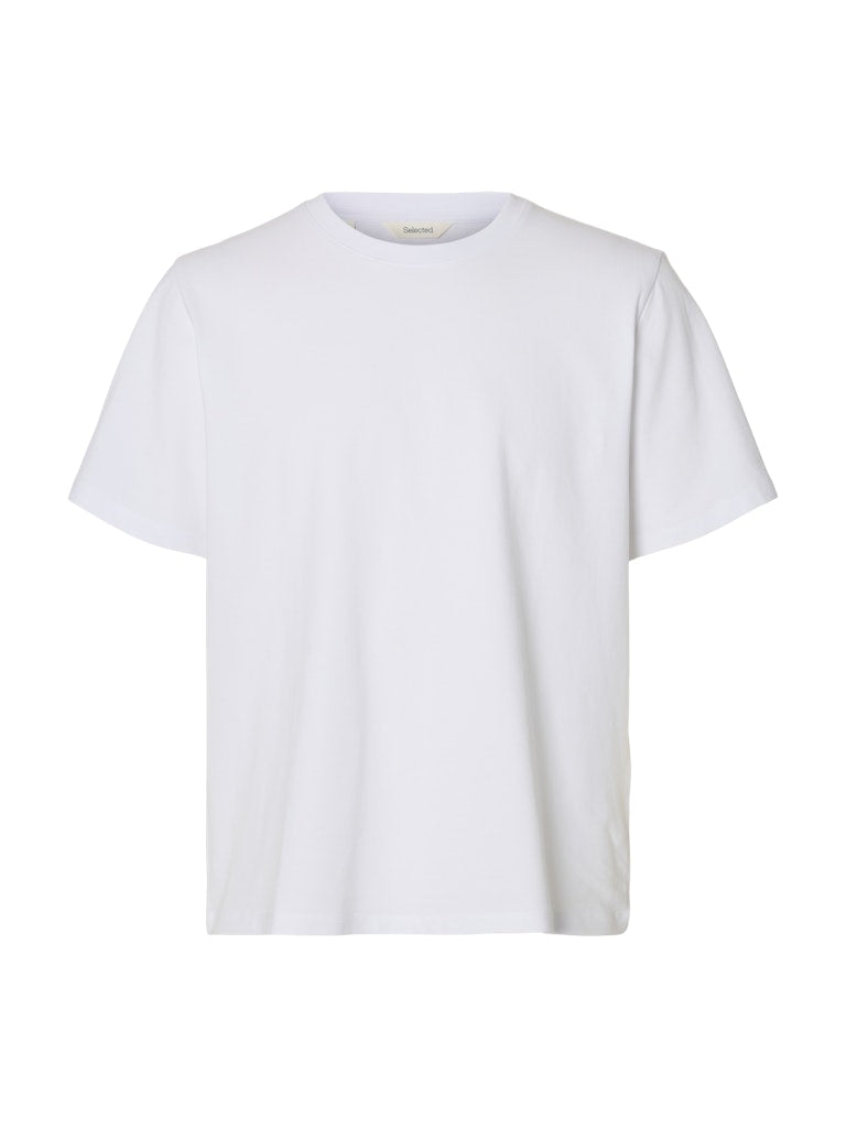 Selected miesten t-paita SLHATLAS SS O-Neck Tee, valkoinen
