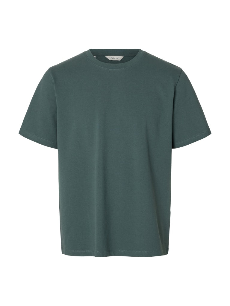 Selected miesten t-paita SLHATLAS SS O-Neck Tee, Balsam Green