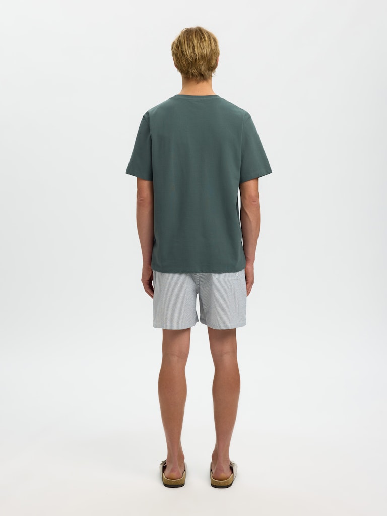 Selected miesten t-paita SLHATLAS SS O-Neck Tee, Balsam Green