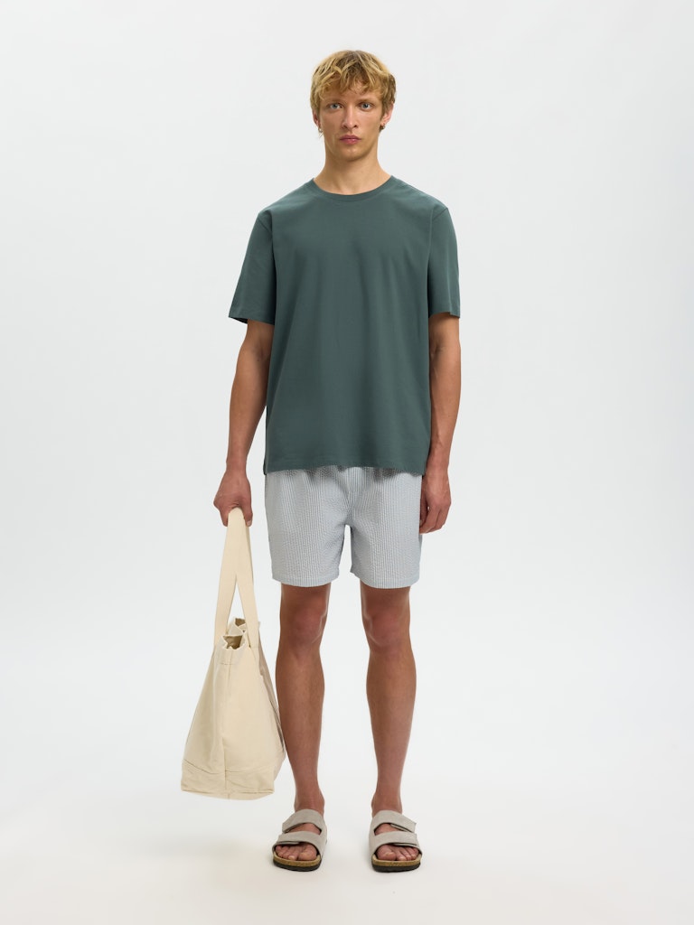 Selected miesten t-paita SLHATLAS SS O-Neck Tee, Balsam Green