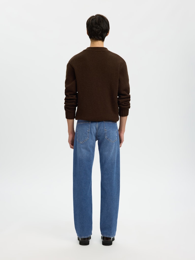 Selected miesten farkut SLH196-STRAIGHT CLEO FLEX MB 616 JNS NOS, Medium Blue Denim