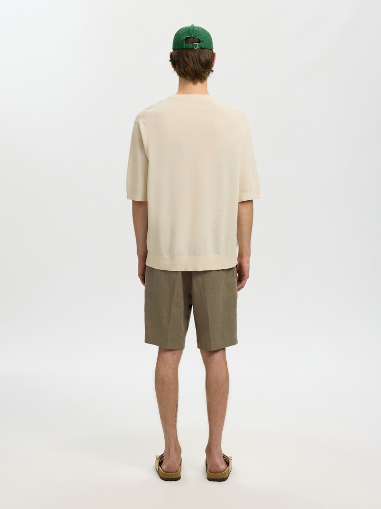 Selected miesten t-paita Slhtorino SS Structure Crew Neck, Birch