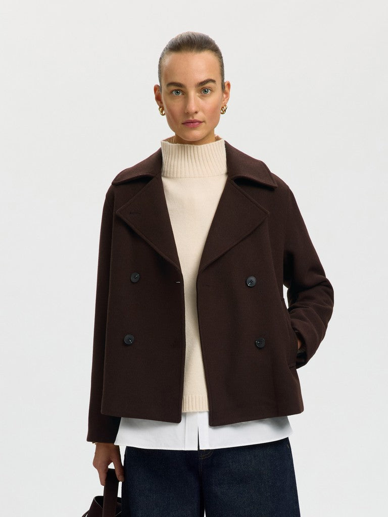 Selected Femme naisten villakangastakki Zia-Alma Wool Blend Jacket, Delicioso