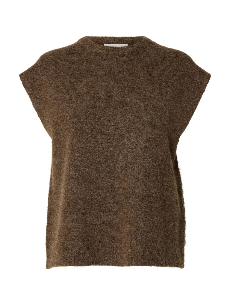 Selected Femme naisten neuleliivi Lulu Sl Knit Vest, Dachshund Melange