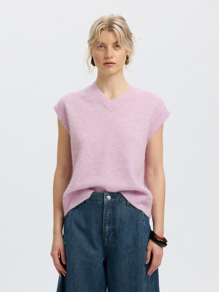 Selected Femme naisten neuleliivi Lulu Brushed Knit Vest, Winsome Orchid