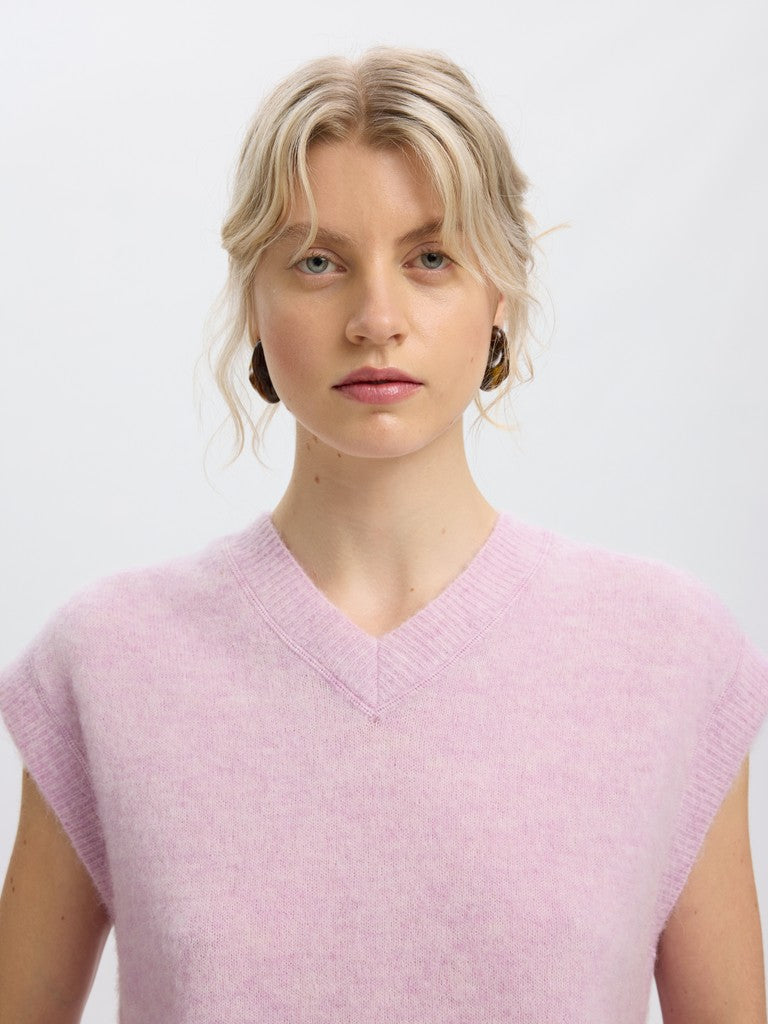 Selected Femme naisten neuleliivi Lulu Brushed Knit Vest, Winsome Orchid