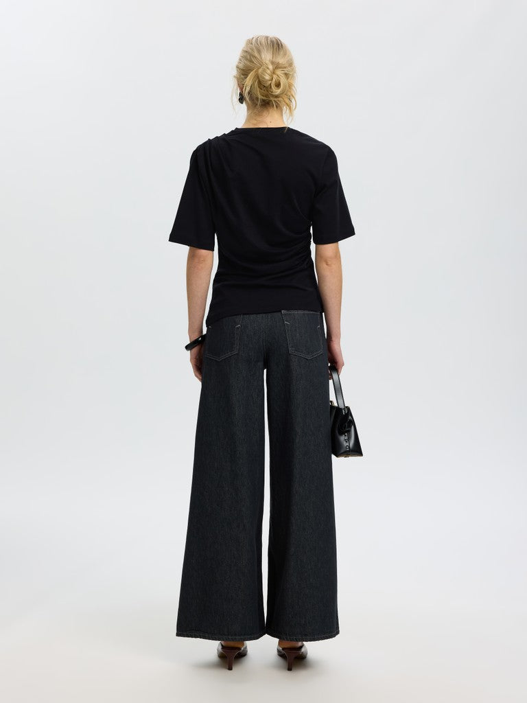 Selected Femme naisten T-paita Taj Light Twist Tee, Black