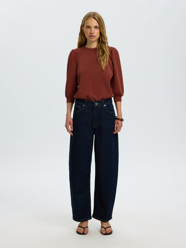 Selected Femme naisten collegepaita Tenny 3/4 Sweat Top, Cherry Mahogany
