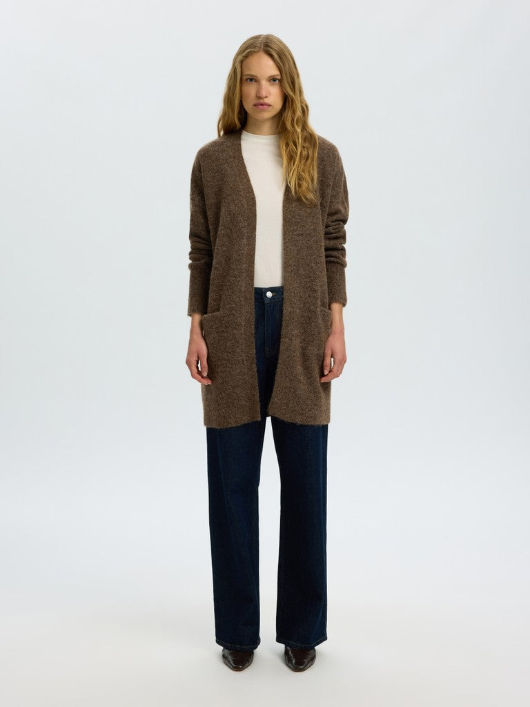 Selected Femme naisten neuletakki Lulu, ruskea