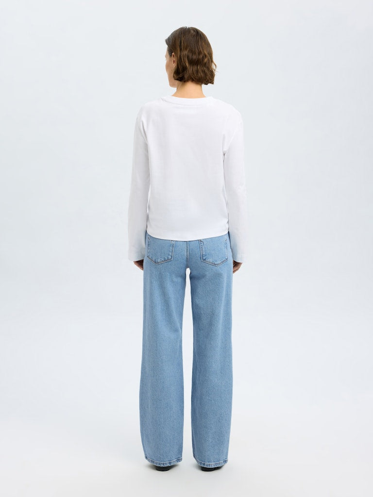 Selected Femme naisten farkut, SLFALICE HW WIDE LONG LIG BLU JEANS Indigo