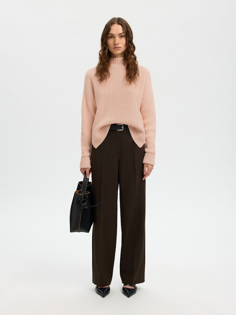 Selected Femme naisten neulepusero SLFSELMA SUS LS KNIT PULLOVER NOOS, Pale Dogwood