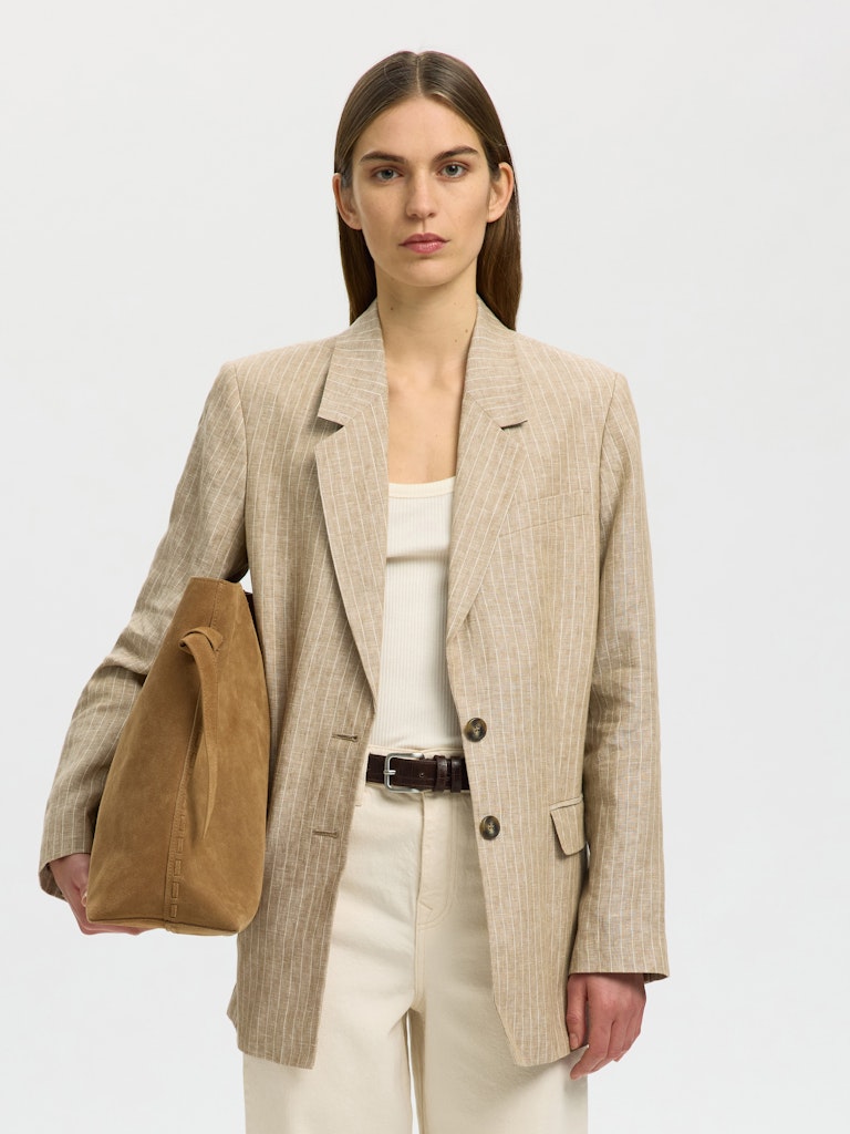 Selected Femme naisten laukku SLFStella Large Suede Bag, Tan